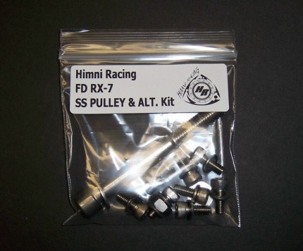 Himni SS Pulleys & Alternator Nut & Bolt Kit, 93-99 Mazda RX-7